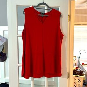 Lauren Dark Orange 2x sleeveless dress top.